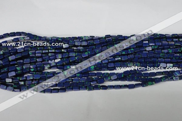 CLA451 15.5 inches 4*6mm rectangle synthetic lapis lazuli beads
