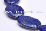 CLA46 20*30mm faceted oval deep blue dyed lapis lazuli beads