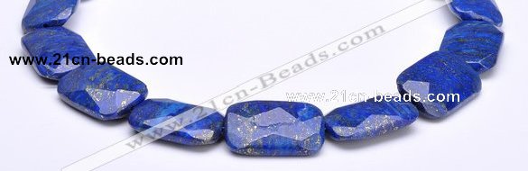 CLA47 Faceted rectangle 20*30mm deep blue dyed lapis lazuli bead