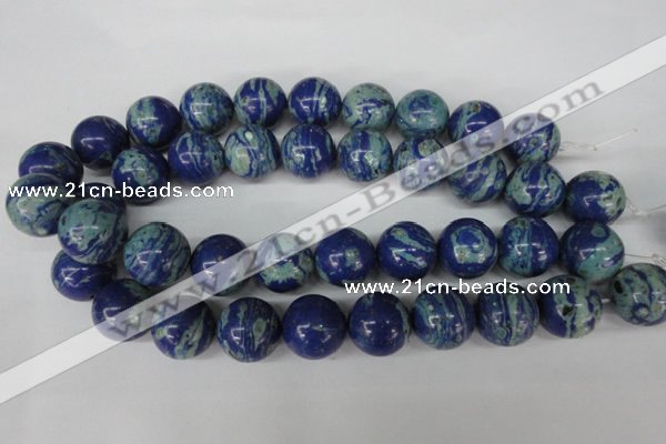 CLA475 15.5 inches 20mm round synthetic lapis lazuli beads