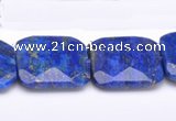 CLA49 Faceted square 25*25mm deep blue dyed lapis lazuli beads