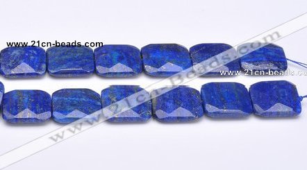 CLA49 Faceted square 25*25mm deep blue dyed lapis lazuli beads