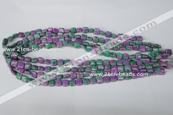 CLA518 15.5 inches 8*8mm square synthetic lapis lazuli beads