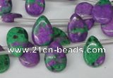 CLA535 Top-drilled 10*14mm flat teardrop synthetic lapis lazuli beads