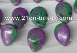 CLA537 Top-drilled 13*18mm flat teardrop synthetic lapis lazuli beads