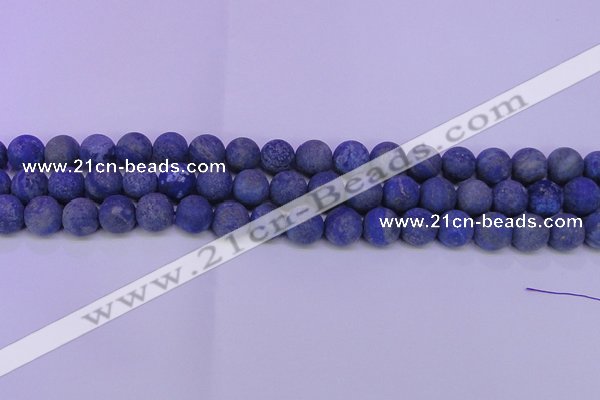 CLA61 15.5 inches 6mm round matte lapis lazuli beads