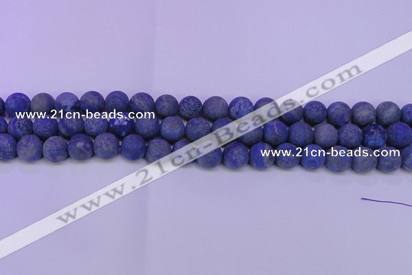 CLA62 15.5 inches 8mm round matte lapis lazuli beads
