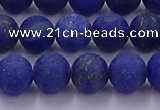 CLA72 15.5 inches 8mm round matte lapis lazuli beads wholesale