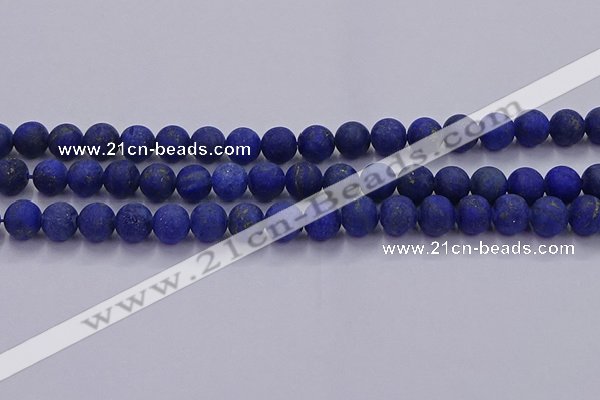 CLA72 15.5 inches 8mm round matte lapis lazuli beads wholesale