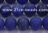 CLA73 15.5 inches 10mm round matte lapis lazuli beads wholesale