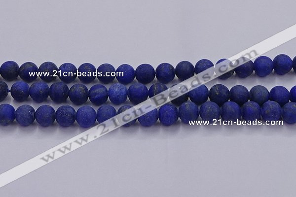 CLA73 15.5 inches 10mm round matte lapis lazuli beads wholesale