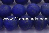 CLA74 15.5 inches 12mm round matte lapis lazuli beads wholesale