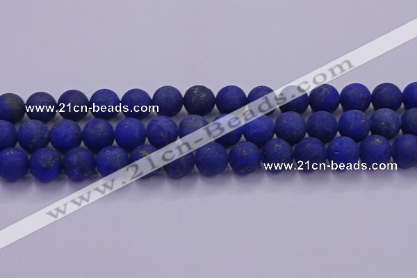 CLA74 15.5 inches 12mm round matte lapis lazuli beads wholesale