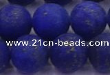 CLA76 15.5 inches 16mm round matte lapis lazuli beads wholesale