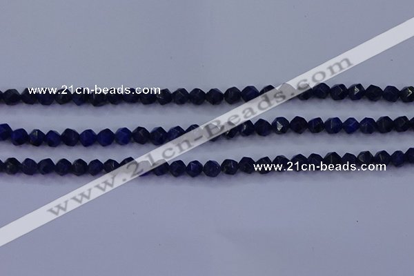 CLA81 15.5 inches 6mm faceted nuggets dyed lapis lazuli beads