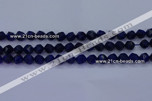 CLA83 15.5 inches 10mm faceted nuggets dyed lapis lazuli beads