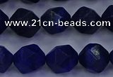 CLA84 15.5 inches 12mm faceted nuggets dyed lapis lazuli beads