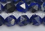 CLA87 15.5 inches 8mm faceted nuggets dyed lapis lazuli beads