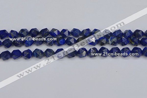 CLA87 15.5 inches 8mm faceted nuggets dyed lapis lazuli beads