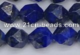 CLA89 15.5 inches 12mm faceted nuggets dyed lapis lazuli beads