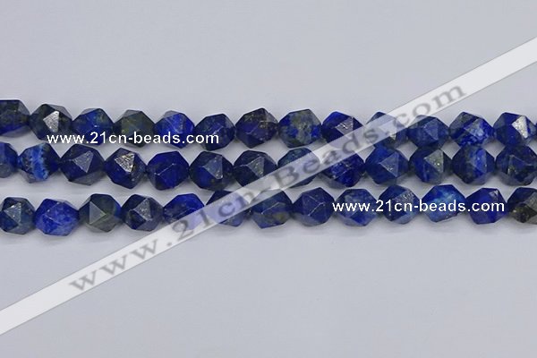 CLA89 15.5 inches 12mm faceted nuggets dyed lapis lazuli beads