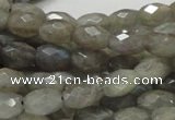 CLB10 16 inches 8*12mm faceted rice labradorite gemstone beads