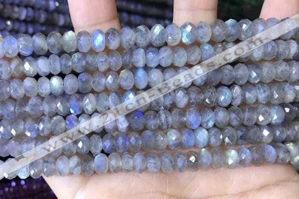 CLB1053 15.5 inches 5*8mm faceted rondelle labradorite gemstone beads