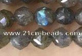 CLB1080 15.5 inches 6mm faceted nuggets labradorite beads