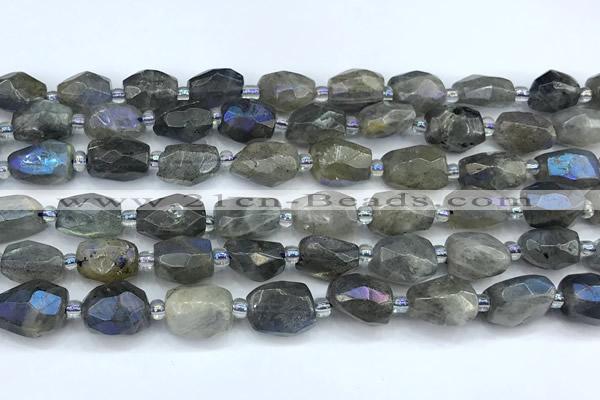 CLB1155 15 inches 8*12mm - 12*16mm faceted nuggets AB-color labradorite beads