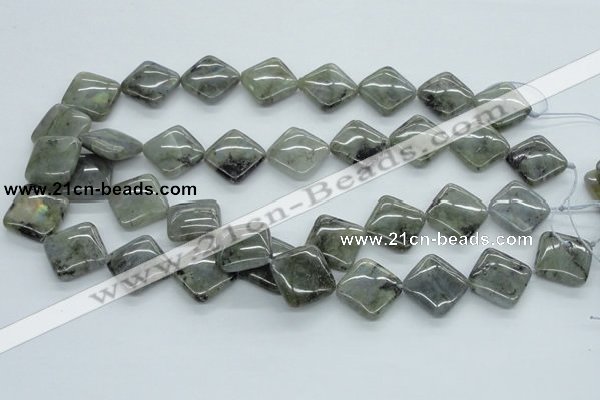 CLB119 15.5 inches 18*18mm diamond labradorite gemstone beads wholesale