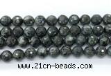 CLB1213 15.5 inches 10mm faceted round black labradorite gemstone beads