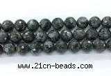 CLB1215 15.5 inches 14mm faceted round black labradorite gemstone beads