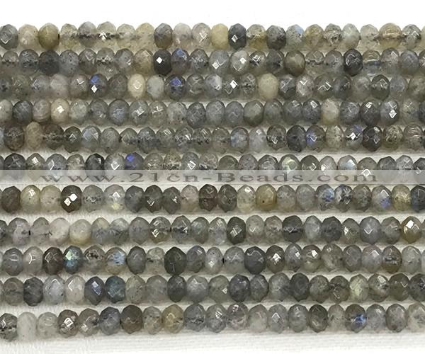 CLB1280 15.5 inches 3*4mm faceted rondelle labradorite beads