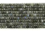 CLB1281 15.5 inches 4*6mm faceted rondelle labradorite beads