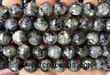 CLB1304 15 inches 12mm faceted round black labradorite beads wholesale