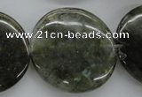 CLB139 15.5 inches 30mm flat round labradorite gemstone beads