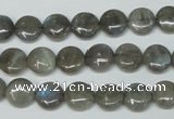 CLB148 15.5 inches 8mm flat round labradorite gemstone beads