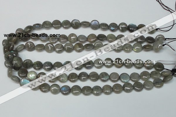 CLB148 15.5 inches 8mm flat round labradorite gemstone beads