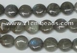 CLB149 15.5 inches 10mm flat round labradorite gemstone beads