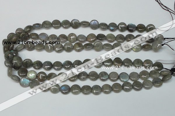 CLB149 15.5 inches 10mm flat round labradorite gemstone beads