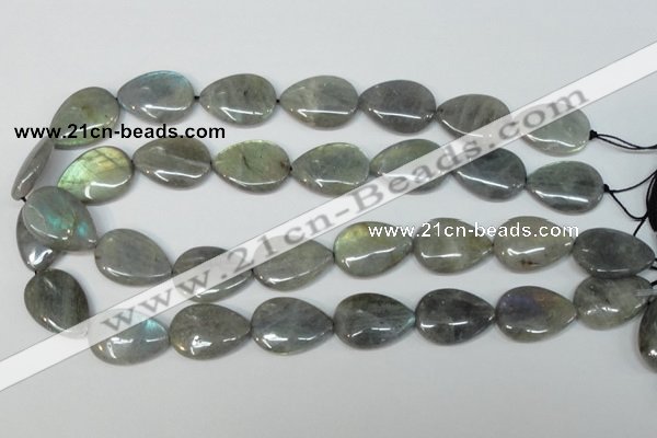 CLB159 15.5 inches 15*20mm flat teardrop labradorite gemstone beads