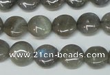 CLB169 15.5 inches 14mm flat round labradorite gemstone beads