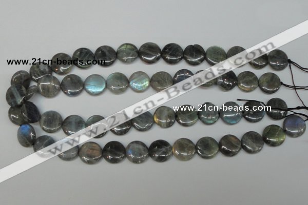 CLB171 15.5 inches 18mm flat round labradorite gemstone beads