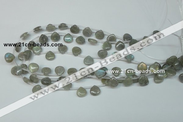 CLB177 top-drilled 12*12mm flat teardrop labradorite gemstone beads