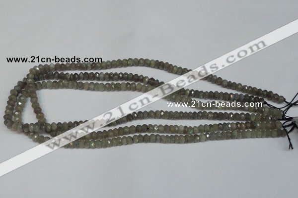 CLB178 15.5 inches 4*6mm faceted rondelle labradorite beads