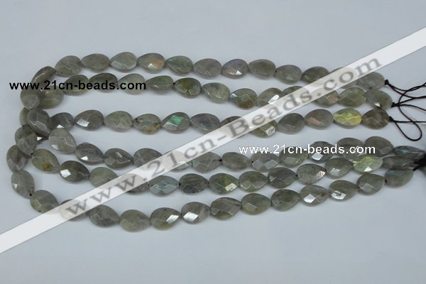 CLB184 15.5 inches 10*14mm faceted flat teardrop labradorite beads