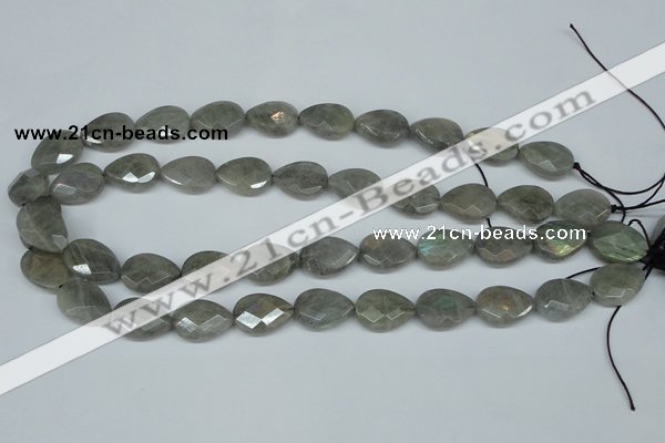 CLB185 15.5 inches 13*18mm faceted flat teardrop labradorite beads