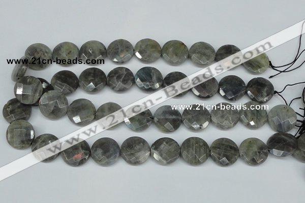 CLB193 15.5 inches 20mm faceted coin labradorite gemstone beads