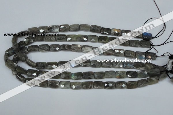 CLB195 15.5 inches 8*12mm faceted rectangle labradorite beads