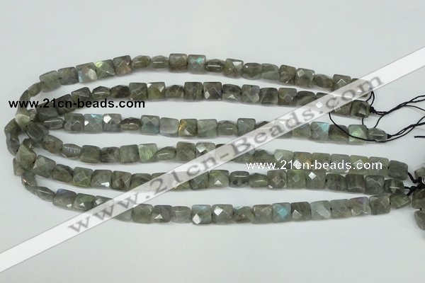 CLB198 15.5 inches 8*8mm faceted square labradorite beads